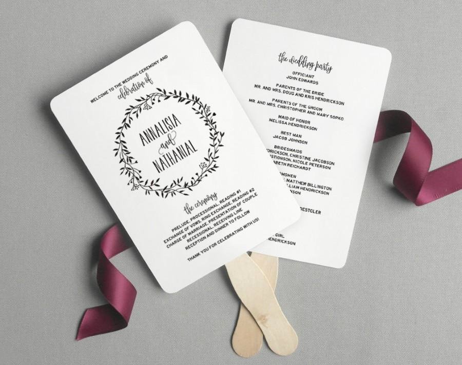 Free Wedding Program Fan Templates Luxury Wedding Program Fan Wedding Program Printable Rustic