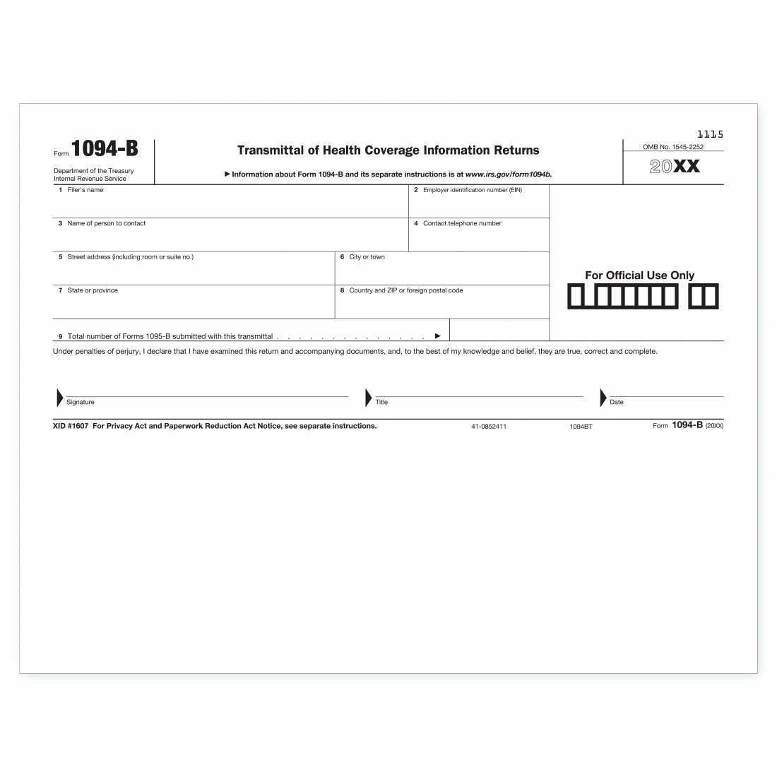 Material Transmittal form Fresh Laser 1094 B Transmittal Health Coverage Tf5400 at Print Ez