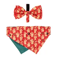 FuzzYard Dog Bandana & Bowtie - Holly Jolly Cookies - Medium/Large