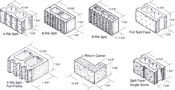 Split Face Cmu Block Dimensions