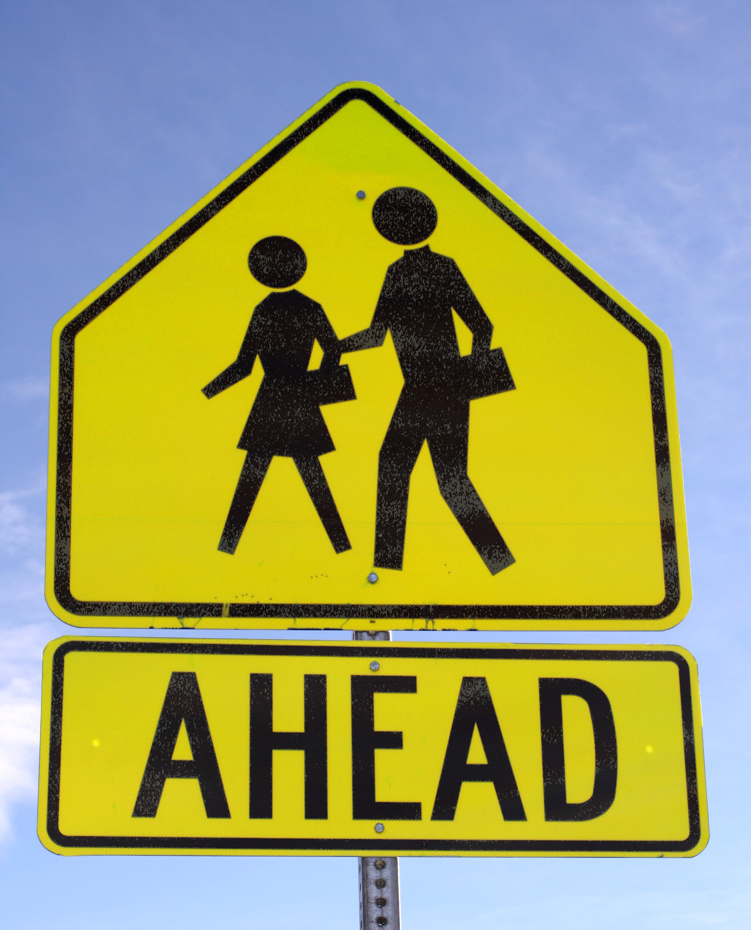 Crosswalk Ahead Sign - Free High Resolution Photo