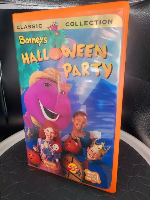 BARNEY'S HALLOWEEN PARTY VHS WHITE TAPE Classic Collection RARE Orange ...