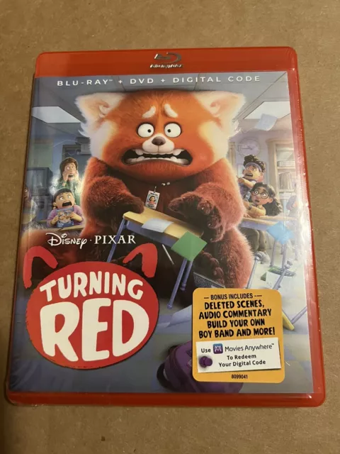 DISNEY PIXAR TURNING RED BLU-RAY + DVD + DIGITAL CODE New & Sealed FREE ...