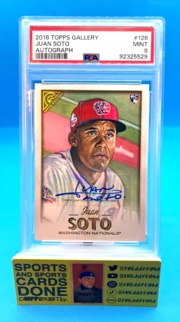 2018 TOPPS GALLERY Juan Soto recrue autographe #126 PSA 9 comme neuf ...