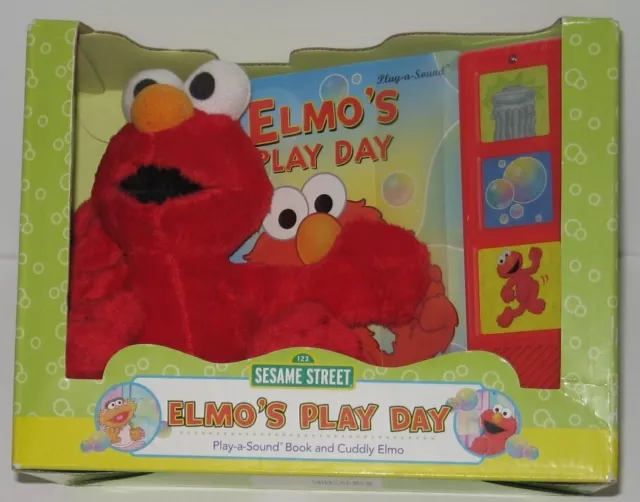 SESAME STREET - Elmo's Play Day - Play-a-Sound Book and Cuddly Elmo ...