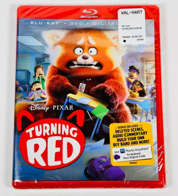 DISNEY PIXAR TURNING RED BLU-RAY + DVD + DIGITAL CODE - BRAND NEW ...