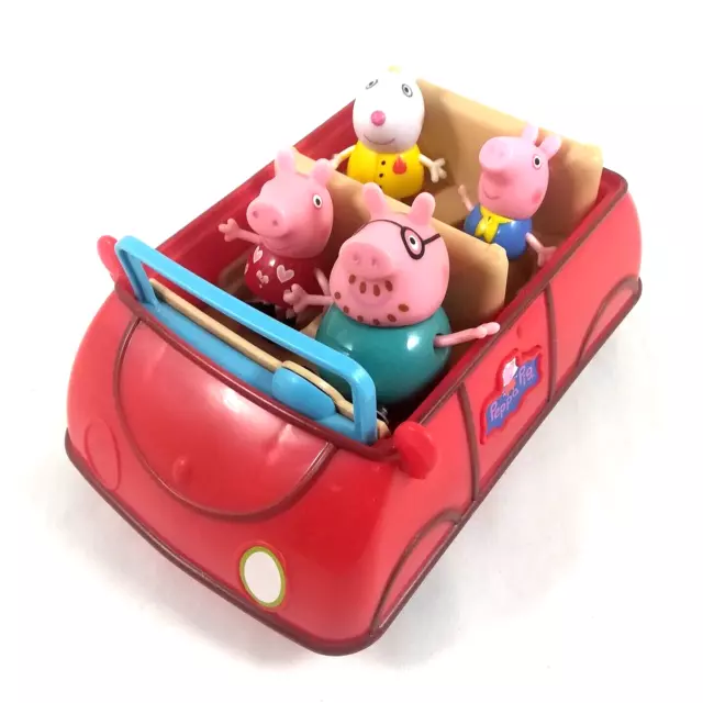 PEPPA PIG TALKING Red Car Daddy Peppa George Suzy Sheep Action Figures ...