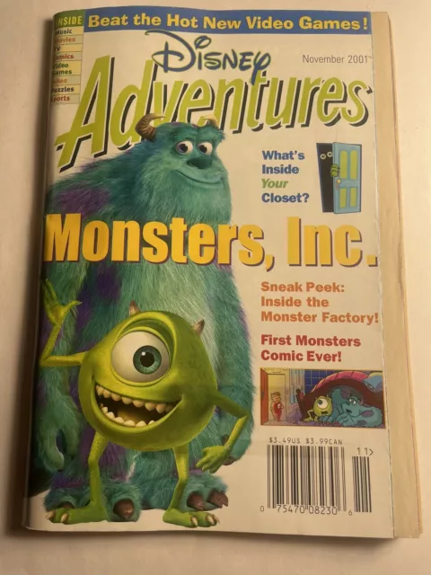 DISNEY ADVENTURES MAGAZINE Nov 2001 Monster's Inc. / First Monsters ...