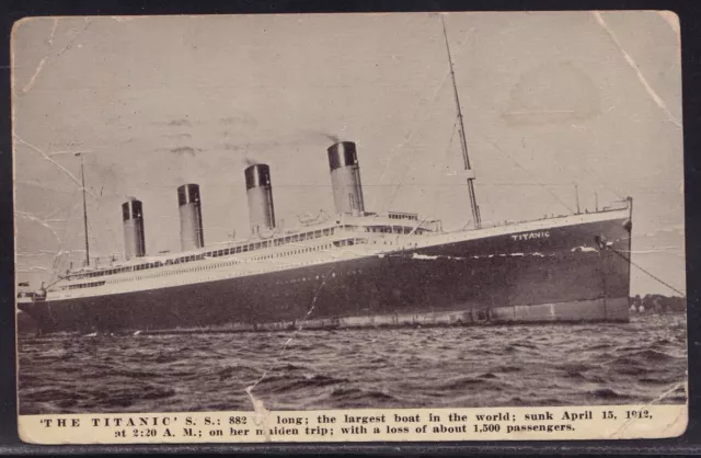 RMS TITANIC WHITE Star Line Postcard Posted 1912 Mfg Promo On Back $149 ...