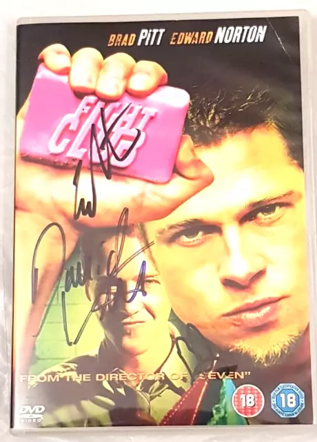 RARE - BRAD Pitt, Edward Norton & David Andrews signed Fight Club DVD ...