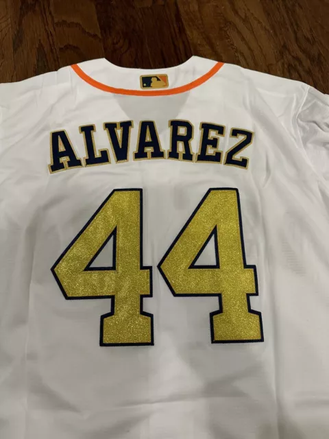 YORDAN ALVAREZ HOUSTON Astros 2022 World Series Gold Jersey Extra Large ...