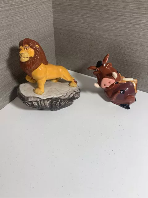 DISNEY LION KING Mufasa Timon and Pumbaa Ceramic Porcelain Figurines £ ...