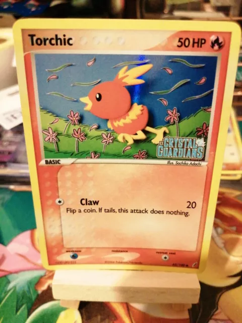 POKEMON CARD TORCHIC EX Crystal Guardians 65/100 Stamped prerelease ...