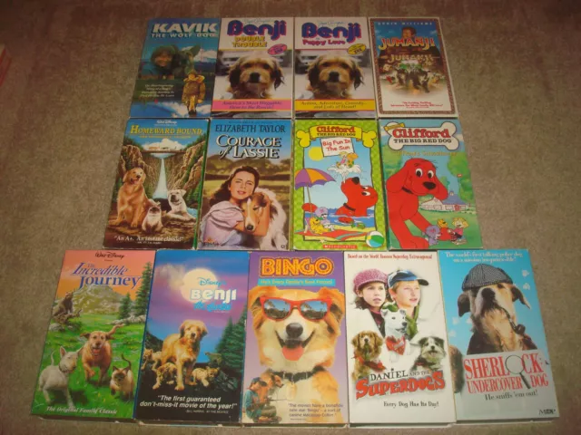 DOG MOVIE VHS LOT Kids Cartoon Animated Family Disney Video Benji ...