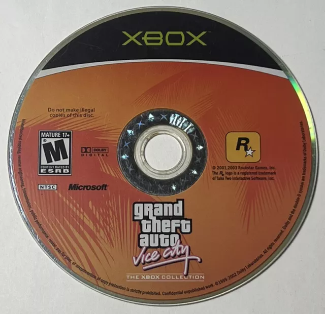 GRAND THEFT AUTO: Vice City (Microsoft Xbox, 2003) Game Disc Only ...