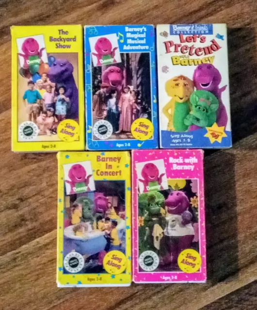 LOT OF 5 Vintage Barney The Dinosaur VHS Tapes Pretend musical ...