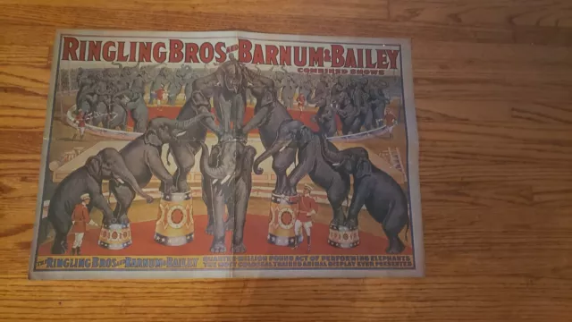 ORIGINAL 1927 RINGLING Brothers Barnum Bailey Circus Poster Combined ...