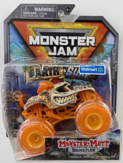 MONSTER JAM TRUCK MONSTER MUTT DALMATIAN 1:64 Earth vs Surf Series 2 ... image.