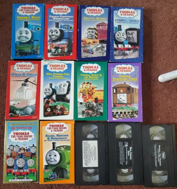 VHS LOT OF 13 Thomas and Friends Tank Engine Bugs Spills Races Tricked ...