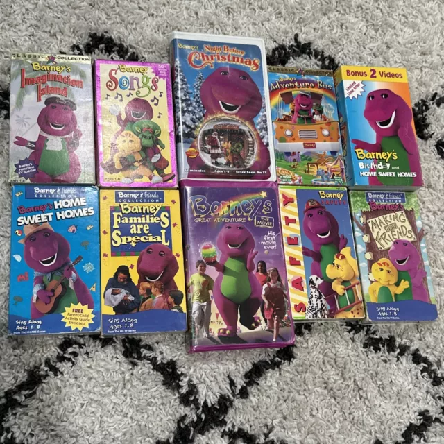 BARNEY & FRIENDS VHS Lot of 10 Barney the Dinosaur Safety Barney’s ...