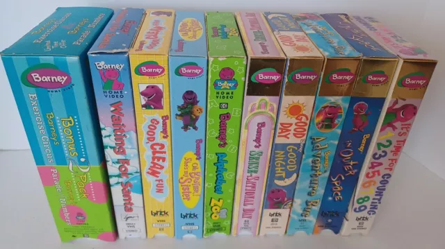 BARNEY THE PURPLE Dinosaur VHS 11 White Tape LOT 1996-2022 Untested ...