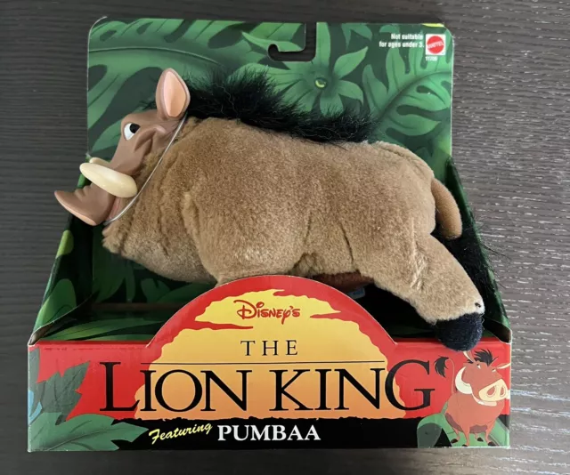 VINTAGE 1994 MATTEL Disney The Lion King PUMBAA Warthog Toy Plush New ...