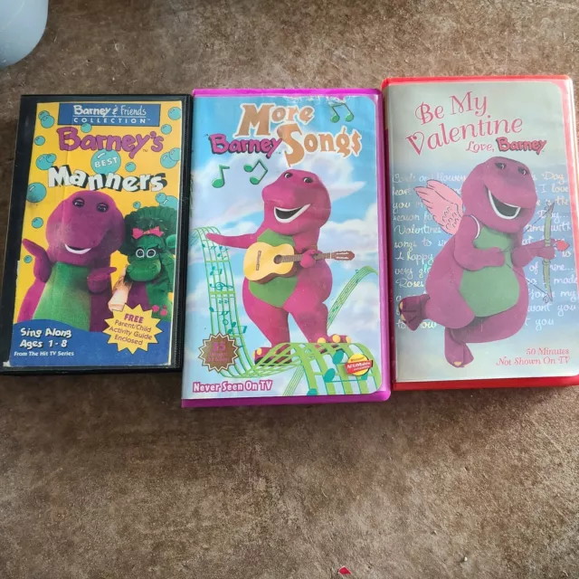 VTG BARNEY THE Purple Dinosaur VHS Tape Lot Manners Songs VALENTINE £11 ...