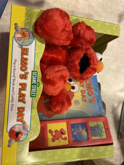 ELMO'S PLAY DAY Sesame Street Interactive Board Book With Cuddly Elmo ...