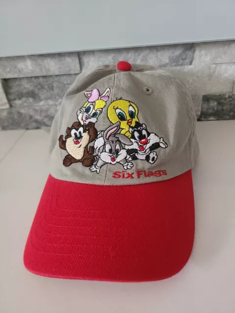 VTG SIX FLAGS Theme Parks Baby LOONEY TUNES Taz YOUTH Cap Hat 2000 NEW ...