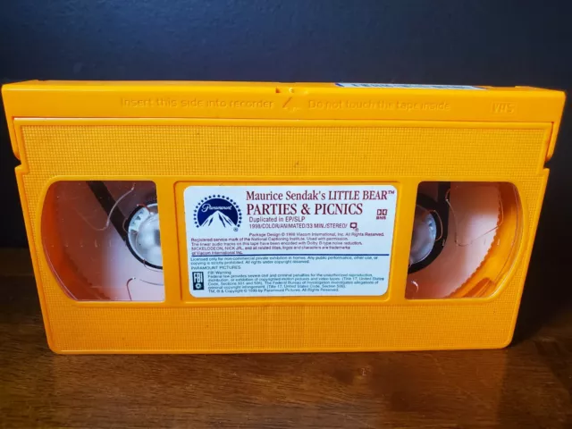 LITTLE BEAR - Parties and Picnics (VHS, 1998) Orange Tape *Buy 2 Get 1 ...