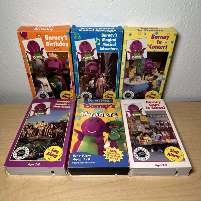 VINTAGE BARNEY THE Purple Dinosaur VHS Tapes - Lot of 6 $50.96 ...