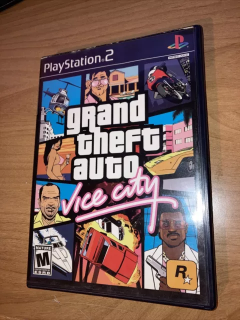 GRAND THEFT AUTO Vice City GTA Sony PlayStation 2 PS2 etichetta nera ...