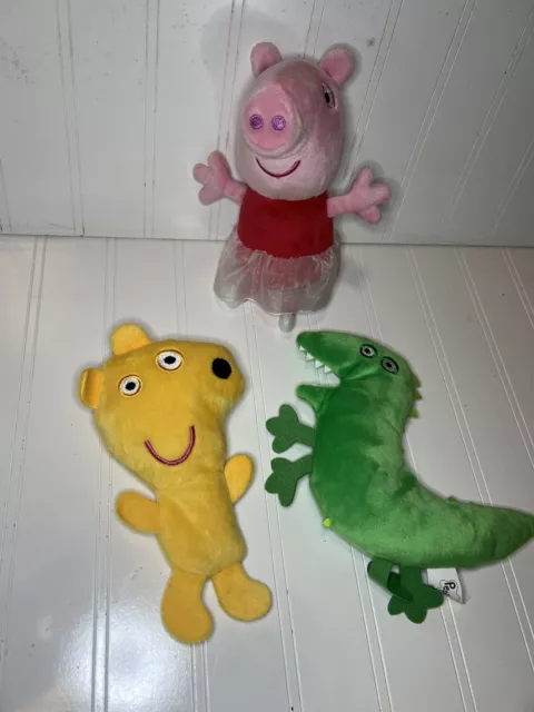 PRINCESS PEPPA PIG Mr Dinosaur and Teddy Plush Stuffed Animal Set Green ...