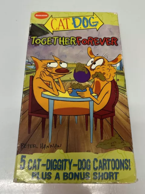 CAT DOG TOGETHER Forever VHS Tape Nickelodeon Cartoon 1999 Vintage £15. ...