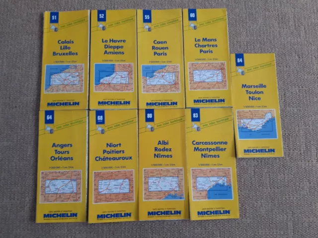 VINTAGE MICHELIN ROAD Maps France X 9 1:200 000 - 1cm: 2 Km $12.65 ...