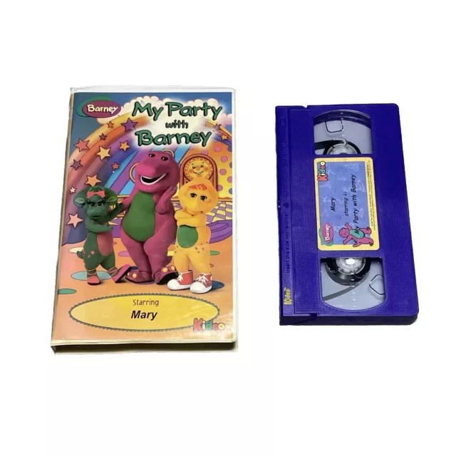 MY PARTY WITH BARNEY Rare OOP Custom VHS Video Kideo Starring Mary ...