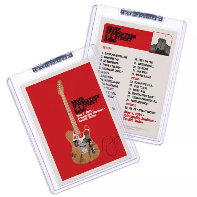 BRUCE SPRINGSTEEN tour 2024 cardiff wales official gas trading card set ...