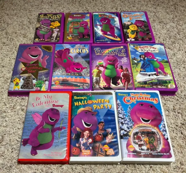 BARNEY THE PURPLE Dinosaur Vhs Tape Hard Cases Lot Halloween Christmas ...