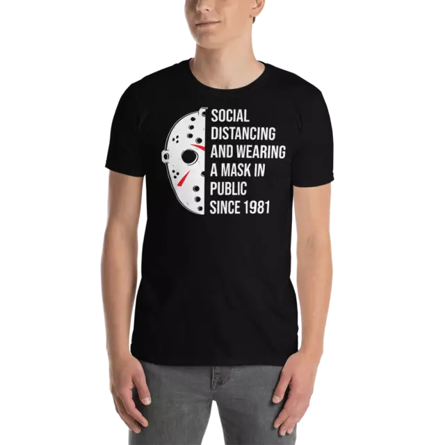 FRIDAY THE 13TH horror movie Jason Voorhees social distancing Unisex t ...