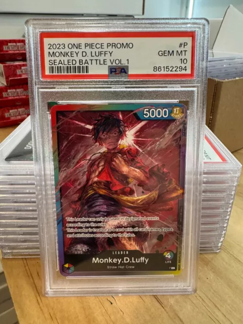 ONE PIECE TCG Monkey.D.Luffy Sealed Battle Vol.1 Leader PSA 10 GEMME ...