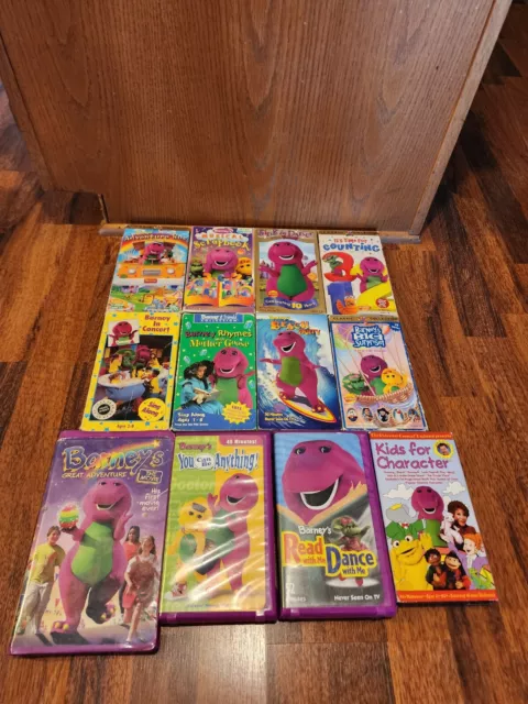 LOT OF 12 Barney and Friends VHS Tapes Vintage Purple Dinosaur Kids ...