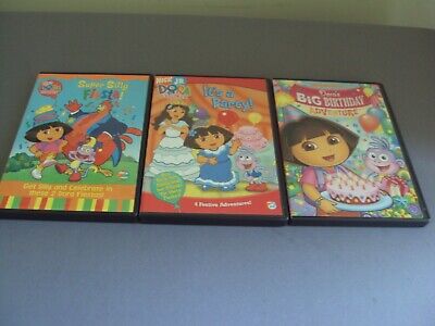 DORA THE EXPLORER Lot 3 Nickelodeon DVD's Birthday Adventure It's a ...