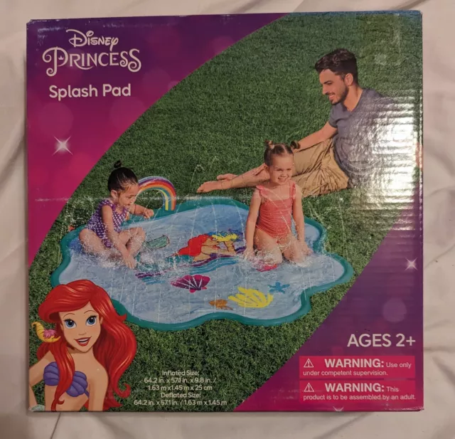 DISNEY PRINCESS THE Little Mermaid Splash Pad Pool Sprinkler 64in X ...