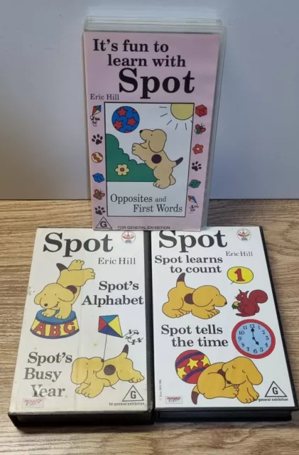 SPOT THE DOG 3x VHS LOT ABC Kids Video Eric Hill VINTAGE OOP RARE 💥FREE ...