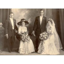 Formal wedding portrait of Charles and Olive Weatherhog, 1912