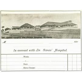 Marburg Private Hospital, Ipswich, invoice, 1912