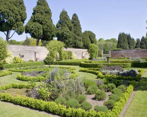 Walled flower garden at Newstead Abbey in Nottinghamshire.