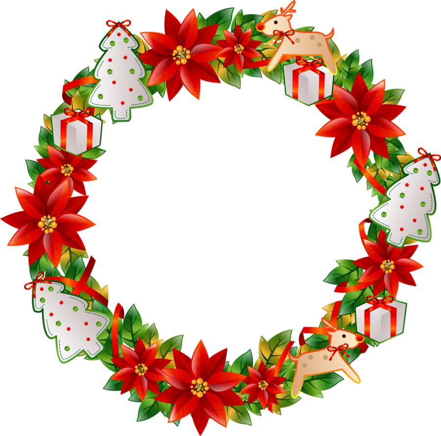 Christmas Flower Circle Png Clipart - Full Size Clipart (#5569394 ...