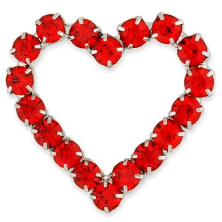     Rhinestone Red Heart Pin