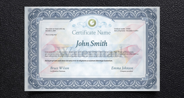 Certificate Photoshop Template